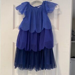 Hanna Andersson Blue Tiered Tulle Dress Size 2T